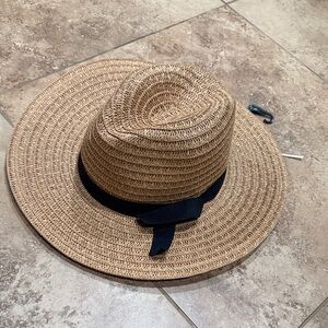 Torrid Brown Woven Hat with Black Ribbon